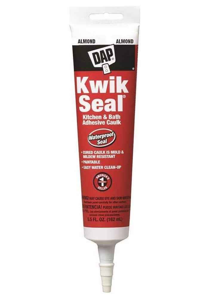 DAP Kwik-Seal Tub & Tile Adhesive Caulk, 5.5-Ounce, Almond - Image 2