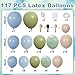 Govpy Dusty Blue Sage Green Balloons Garland Arch Kit 117 Pcs Double Stuffed Fog Blue Light Blue Green Sand White Balloons for Baby Shower Bridal Shower Birthday Wedding Anniversary Ocean Party Decorations - Image 4