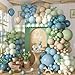 Govpy Dusty Blue Sage Green Balloons Garland Arch Kit 117 Pcs Double Stuffed Fog Blue Light Blue Green Sand White Balloons for Baby Shower Bridal Shower Birthday Wedding Anniversary Ocean Party Decorations - Image 2