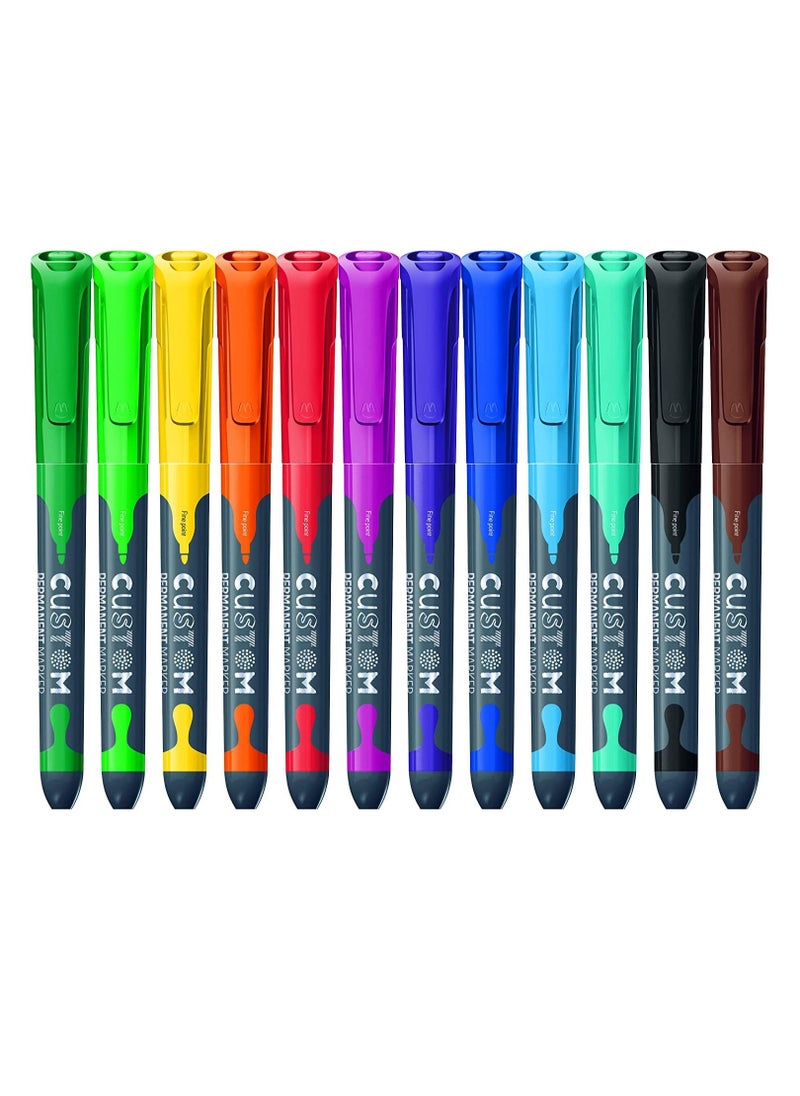 Maped - 12-Piece Multi Purpose Permanent Marker Multicolour - Image 1