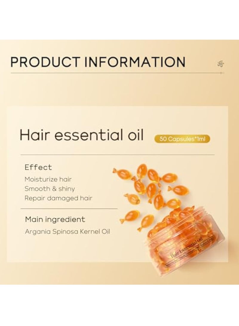 QUIYUM 50PCS Hair Oil Serum, Hair Care Oil, Hair Strengthening Oil, Anti-Frizz Hair Serum Oil, Enhance Shine, Hair Serum for Dry, Damaged Hair - Image 5