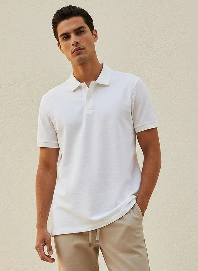 Splash FAV Basic Short Sleeves Textured Polo T shirt