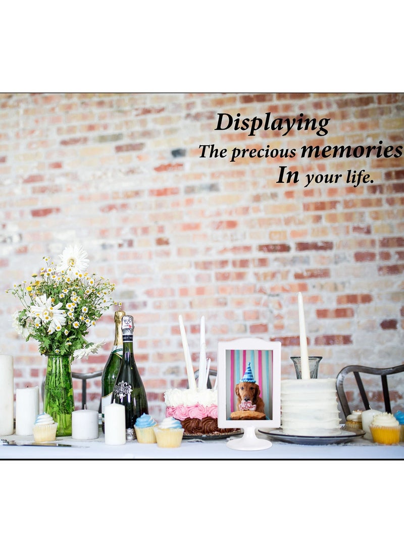 Excefore - Double Sided Standing Picture Frames, 4x6 Inch Pedestal Photo Frame, Two Sided Bulk Plastic Picture Frames for Table Numbers, Wedding Tables(White, 4Pack) - Image 1