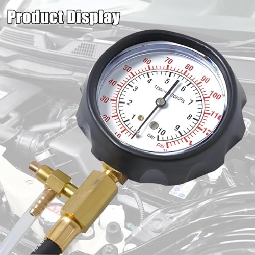 Hetkrishi 0-140PSI Car Fuel Pressure Tester Kit, TU-114 Vehicle Gas Gasoline Injection Pump Pressure Tester Gauge Kit, Automobile Oil Injection Pump Diagnostic Tool Set, Universal Fit - Image 5