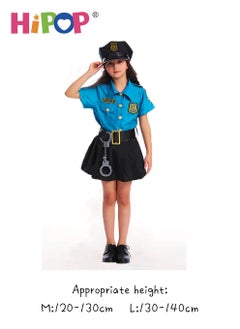 HIPOP Police Costumes for Kids,Dress Up Include Clothes,Hat,Handcuffs,Role Cosplay,Party Pretend Play for Girls Boys  - Image 4