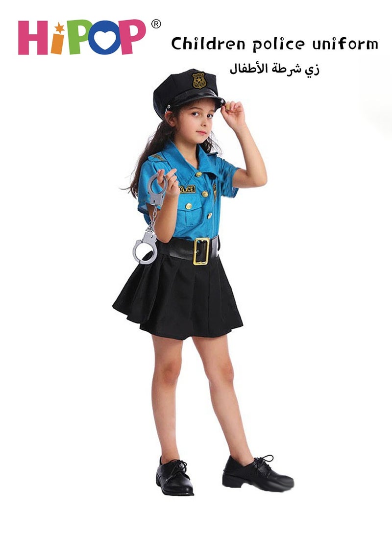 HIPOP - Police Costumes for Kids,Dress Up Include Clothes,Hat,Handcuffs,Role Cosplay,Party Pretend Play for Girls Boys - Image 1