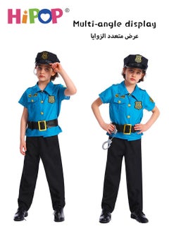 HIPOP Police Costumes for Kids,Dress Up Include Clothes,Hat,Handcuffs,Role Cosplay,Party Pretend Play for Girls Boys  - Image 2