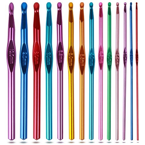hanmir Crochet Hooks Set, Aluminum Handle Knitting Needles for Arthritic Hands, Crochet Needles for Yarn Craft, Nice Gift for Women - Image 1