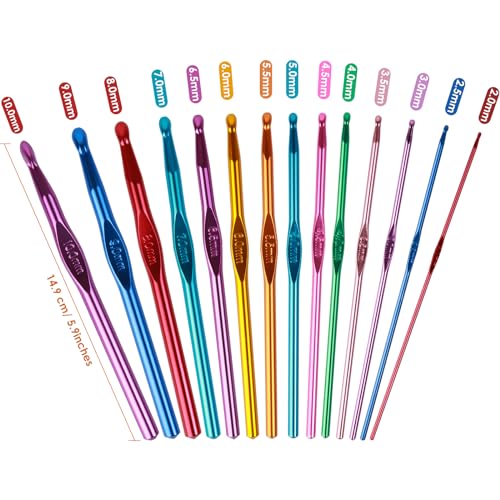 hanmir Crochet Hooks Set, Aluminum Handle Knitting Needles for Arthritic Hands, Crochet Needles for Yarn Craft, Nice Gift for Women - Image 5