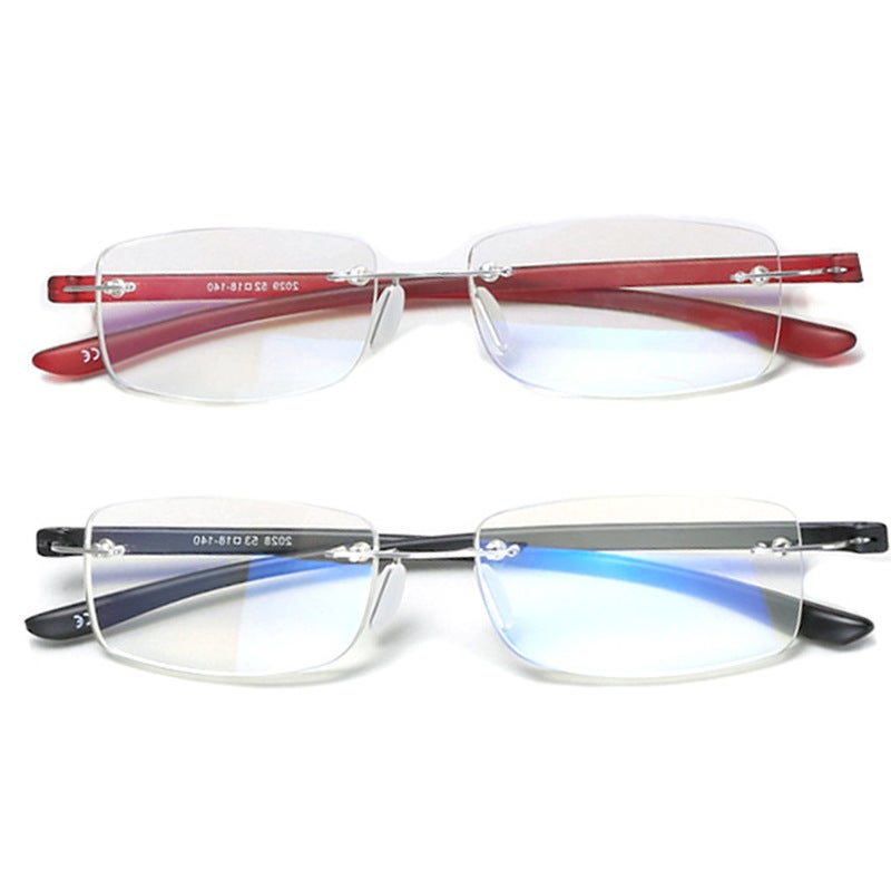 Frameless Tr90 Anti-Blue Light Blue Film Male And Female Interpupillary Distance Reading Glasses Sale 2028 - Image 3