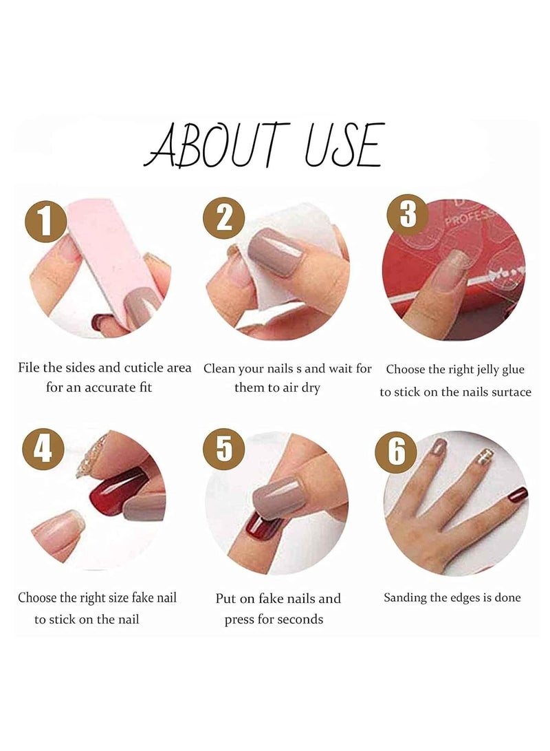 general Long Almond Presser Nail Bow Purple Fake Nail Tips Full Coverage Ladies and Girls Fake Gradient Nails 24PCS - Image 4