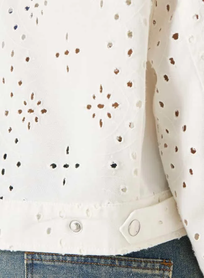 Lee Cooper Lee Cooper All-Over Schiffli Detail Zip Through Jacket