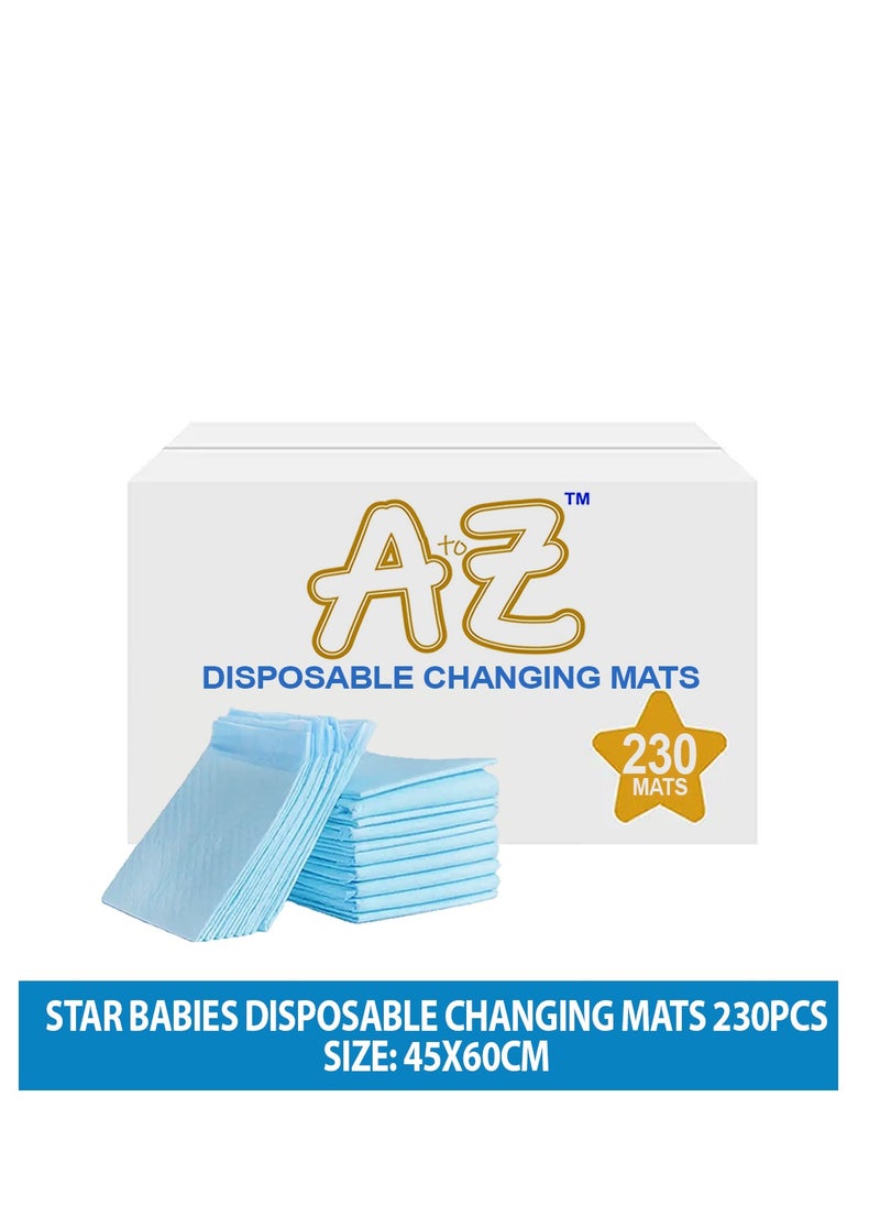 A TO Z A to Z - Disposable Changing Mat size (45cm x 60cm) Large- Premium Quality for Baby Soft Ultra Absorbent Waterproof - Pack of 230-Blue  - Image 2