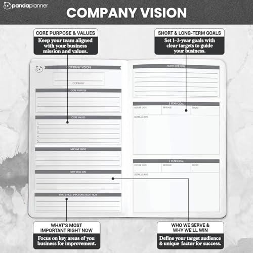 Panda Planner 2025-2026 Business Planner – Undated Daily Work Planner for Professionals & Entrepreneurs – 90 Day Organizer with Goals, KPI Tracker, Monthly Weekly Layout – Compact 8.25” x 5.75” (Black) - Image 5