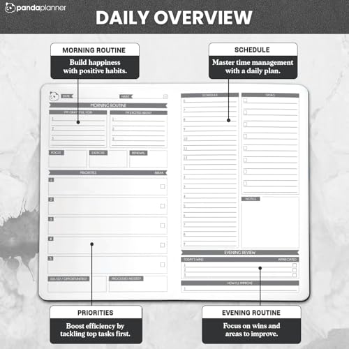 Panda Planner 2025-2026 Business Planner – Undated Daily Work Planner for Professionals & Entrepreneurs – 90 Day Organizer with Goals, KPI Tracker, Monthly Weekly Layout – Compact 8.25” x 5.75” (Black) - Image 2