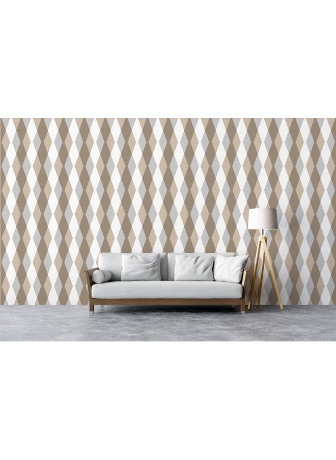 Home Gallery - Seamless Aesthetic Beige Print Fabric Wallpaper Covers An Area ​​Up To 4.2Mx3M With Adhesive  And Smoothing Tool - Image 1