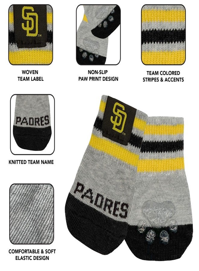 Pets First MLB San Diego Padres Anti Slip Dog Socks with Elastic Ribbed Top, Size X-Small/Small. Indoor/Outdoor Socks, Best Dog Paw Protector, 2 Pairs of Pet Socks with Your Favorite Baseball Sports Team - Image 4