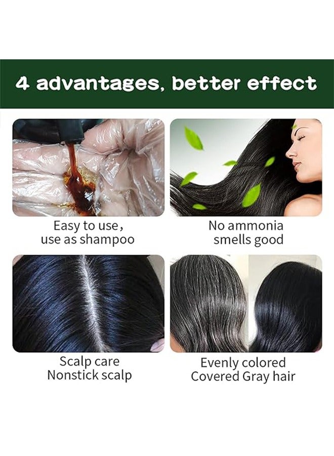 Dark Brown Hair Dye Shampoo for Gray Hair Augeo Instant Hair Color Shampoo 3 in 1 for Women and Men, Herbal Ingredients 100% Grey Hair Coverage 500ML