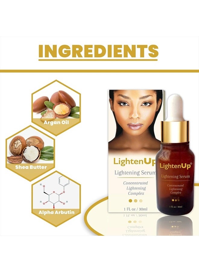 OMIC LIGHTEN-UP Skin brightening Serum, 1 Fl oz / 30 ml, for Face, Armpits, Hands, Knees and Body, with Argan Oil and Shea Butter - Image 3