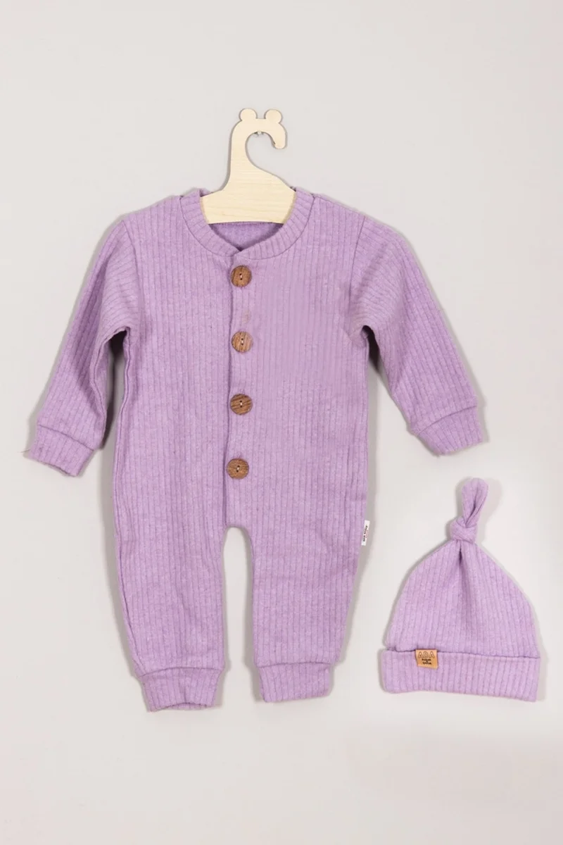 ادا بيبيك تشوكوك Ada Baby Kids Adabebek 100% Cotton Wooden Buttons Corded Style Hat Baby Jumpsuit