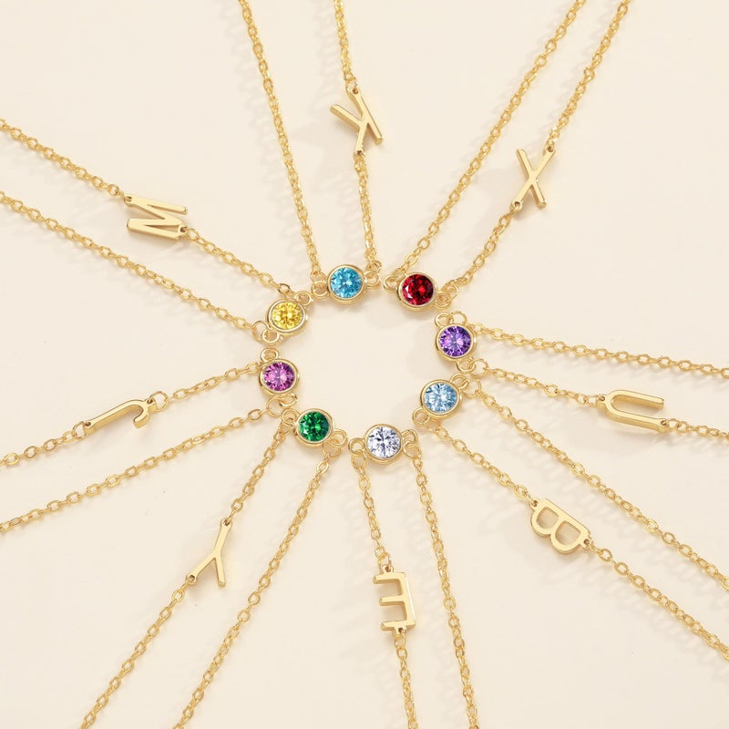 Btysun August Birthstone Necklace Tiny Birthday Gifts for Teens Plated Initial E Necklace Peridot 21th Birthday Gifts for Her Birthstone Jewelry - Image 4