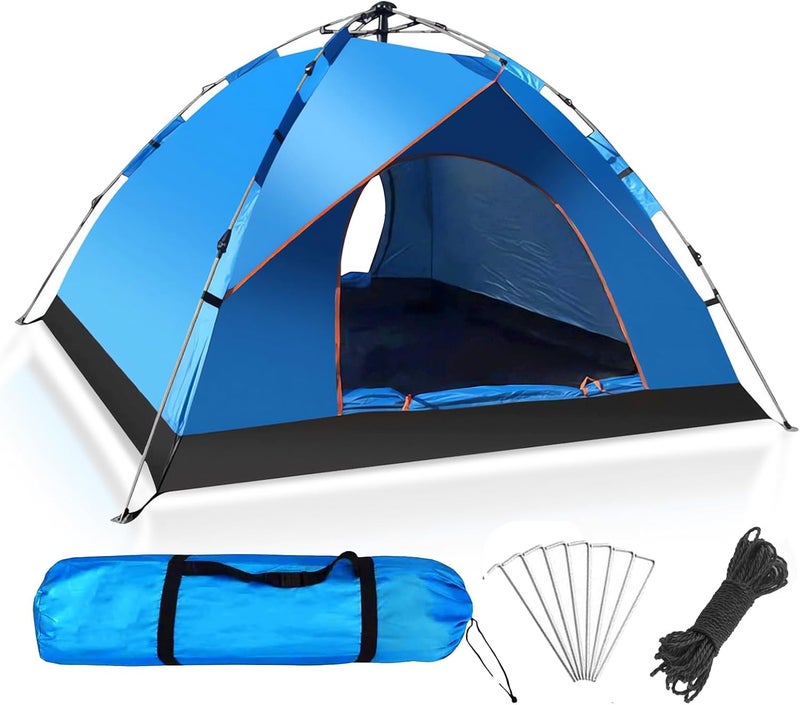 Rovyfota Camping Tent, Automatic 1-2 Man Person Instant Tent Pop Up Ultralight Dome Tent, Waterproof & Windproof Camping Tent with Removable Outer Tarpaulin, Double Layers - Image 1