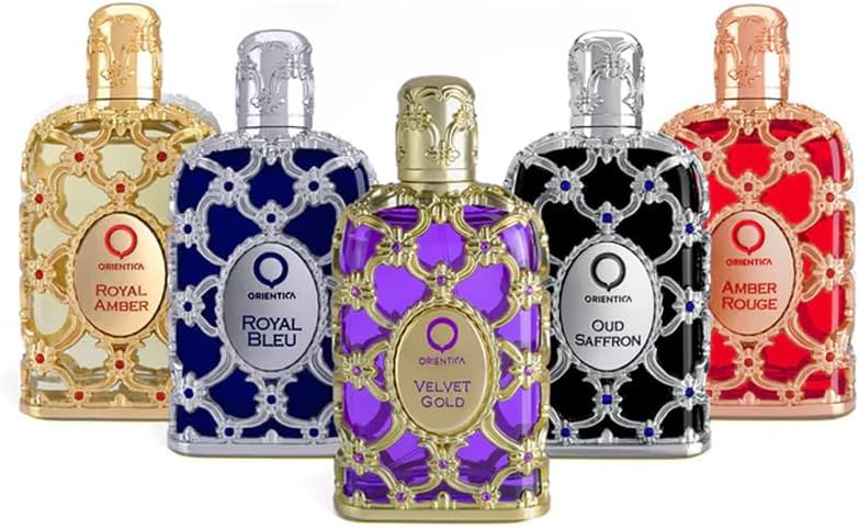 Orientica Luxury Collection Miniature Discovery Set Eau De Parfum - Amber Rouge, Royal Amber, Oud Saffron, Velvet Gold & Royal Bleu - 5 x 7.5ml - Image 2