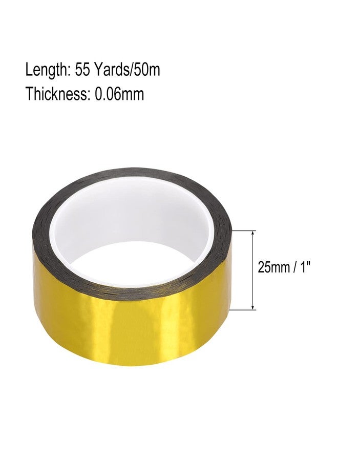 MECCANIXITY Gold Tone Metalized Tape 1 Inch x 55 Yards Decor Tape for Detailing Accent Wall, Graphic Arts - Image 2