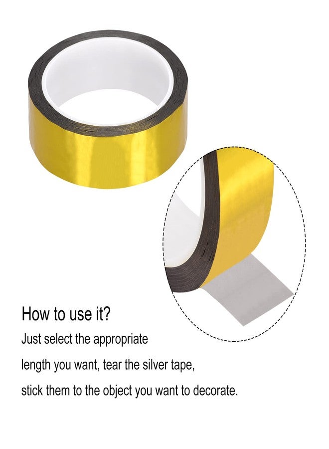 MECCANIXITY Gold Tone Metalized Tape 1 Inch x 55 Yards Decor Tape for Detailing Accent Wall, Graphic Arts - Image 4