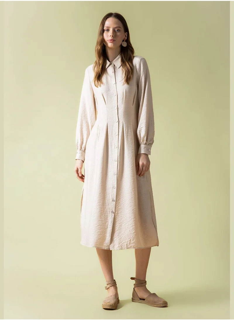 DeFacto Woman Regular Fit Regular Long Sleeve Woven Dress
