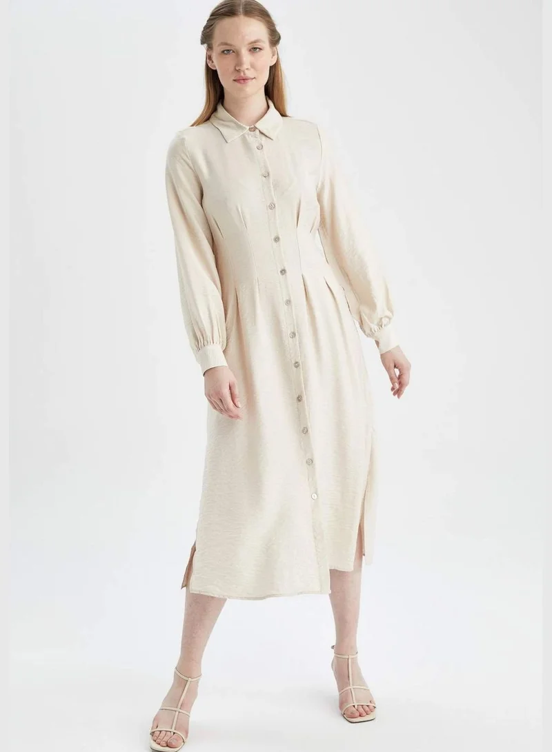DeFacto Woman Regular Fit Regular Long Sleeve Woven Dress