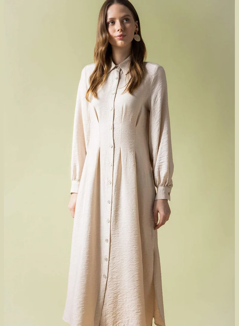 DeFacto Woman Regular Fit Regular Long Sleeve Woven Dress