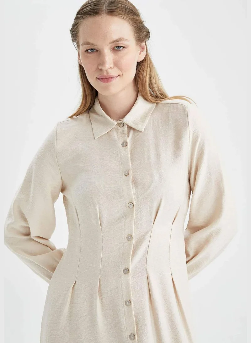DeFacto Woman Regular Fit Regular Long Sleeve Woven Dress