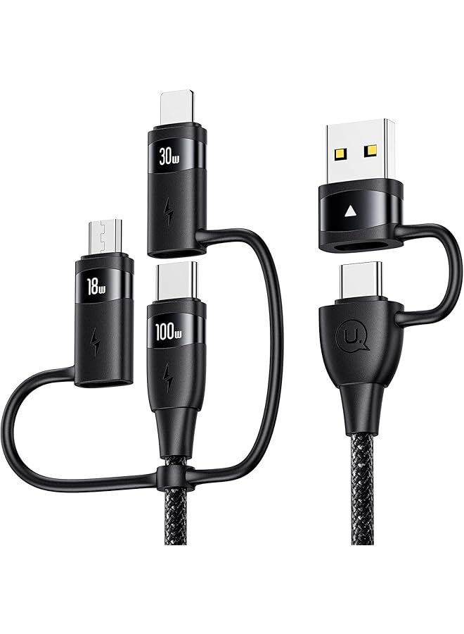 erorex 60W Usb C Multi Charging Cable 4Ft 5 In 1 5A Fast Sync Charger Adapter Usb C To Type C To Micro Nylon Braided Cable For Laptop Tablet Phone - Image 1