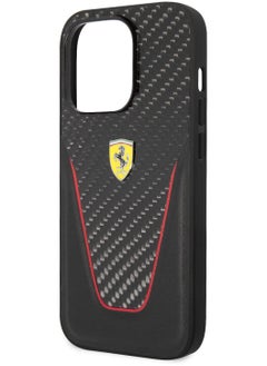 Ferrari CG MOBILE Ferrari Carbon Fiber And Leather Case Aperta Compatible iPhone 14 pro Max with logo (Black)  - Image 3