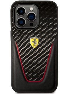 Ferrari CG MOBILE Ferrari Carbon Fiber And Leather Case Aperta Compatible iPhone 14 pro Max with logo (Black)  - Image 2