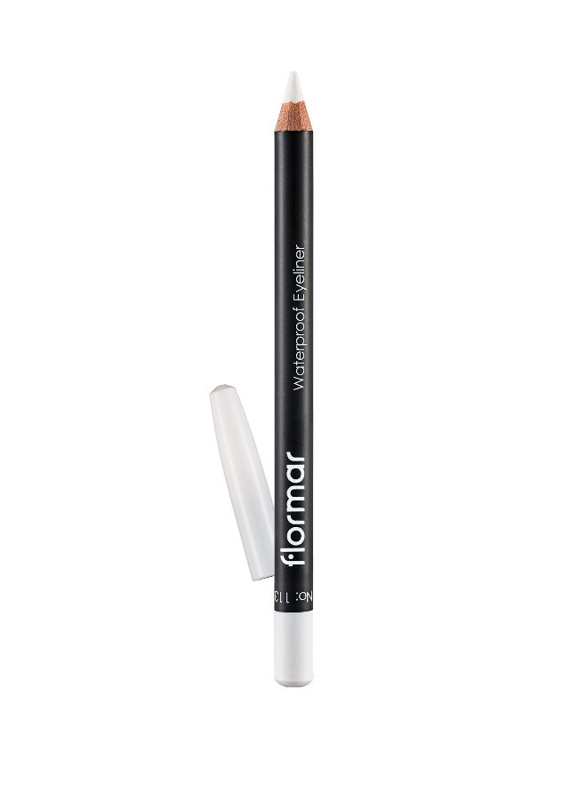flormar Waterproof Eyeliner – 113 Pure White – Waterproof Pencil Eyeliner, Precise Tip, Long-Wear Smooth Application White - Image 1
