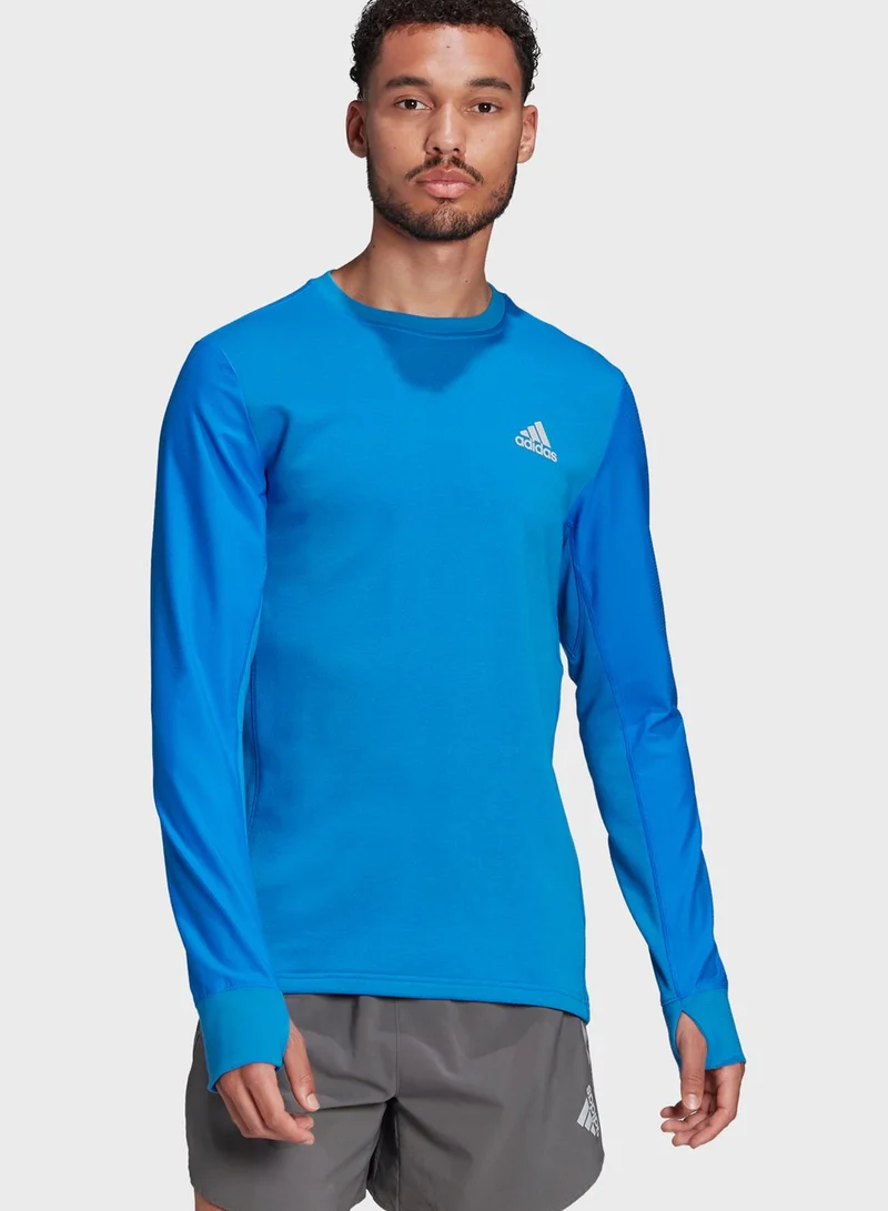 adidas سويت شيرت مزين بشعار الماركة