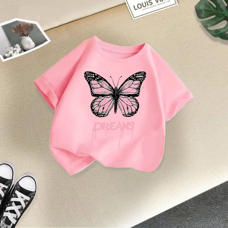 Summer Short-Sleeved T-Shirts For Boys And Girls, Cotton 2026 New Cartoon Print Tops, Girls' Half-Sleeve Children'S Clothing Trend - Image 1