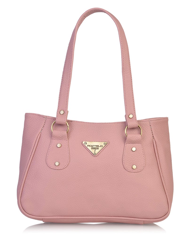 Fostelo Women's Titanic Satchel Tote Handbag for Women | Tote Bag for Work | Ladies Purse | Stylish Shoulder Bag | Gift For Women | Light Pink - Image 1