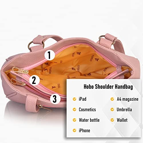Fostelo Women's Titanic Satchel Tote Handbag for Women | Tote Bag for Work | Ladies Purse | Stylish Shoulder Bag | Gift For Women | Light Pink - Image 5