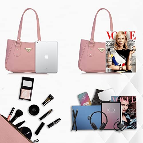 Fostelo Women's Titanic Satchel Tote Handbag for Women | Tote Bag for Work | Ladies Purse | Stylish Shoulder Bag | Gift For Women | Light Pink - Image 4