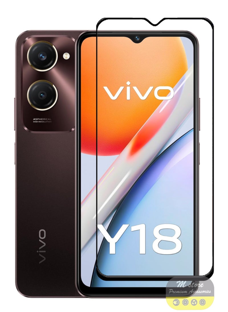 For Vivo Y18 Screen Protector – Edge to Edge Tempered Glass Screen Protector, High Transparency, Delicate Touch, Anti-Explosion, Smooth Arc Edges, Easy Installation