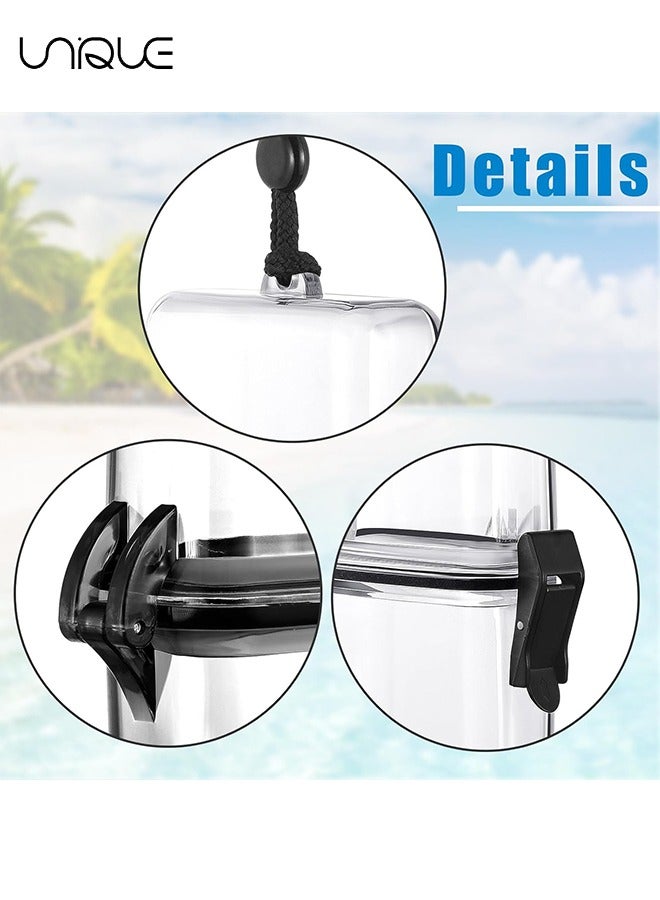 Unique 3 Pieces Waterproof Case ID Card Holder with Floating Sports Case Locker with Hanging Ring and Rope (Clear and Blue and Red)  - Image 3