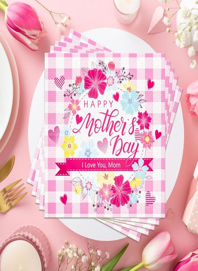 HOWAF 80pcs Mother's Day Napkins Disposable Paper Napkin Bulk, Happy Mother's Day Party Decorations Cocktail Napkins Mom Pink Green Floral Best Mon Party Supplies - Image 3