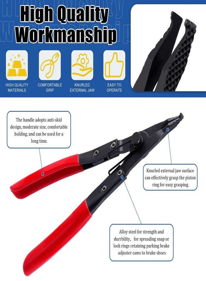 غلاركس مجموعة كماشة حلقية سريعة من Glarks مكونة من 10 قطع تتضمن 4 قطع كماشة حلقية داخلية/خارجية مقاس 7 بوصات مع 4 قطع خطافات ومجموعة أدوات اختيار وزردية غسالة حدوة حصان بحلقة قفل مقاس 9 بوصات مع حقيبة تخزين واحدة - Image 5