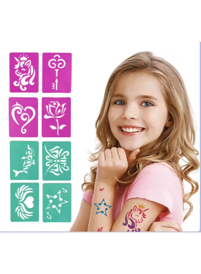 WAHA TOYS Tattoo Art Pen Kit for Kids – Creative DIY Beauty Play Set with Tattoo Markers & Stencils | Pretend Play Makeup & Tattoo Design Kit for Girls - Image 4