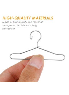 EXCEART 20 Pcs Doll Clothes Hanger Metal Doll Outfit Hanger Wardrobe Doll Clothes Accessories For Doll Clothes Gown Dress Outfit 65Mm Silver  - Image 4