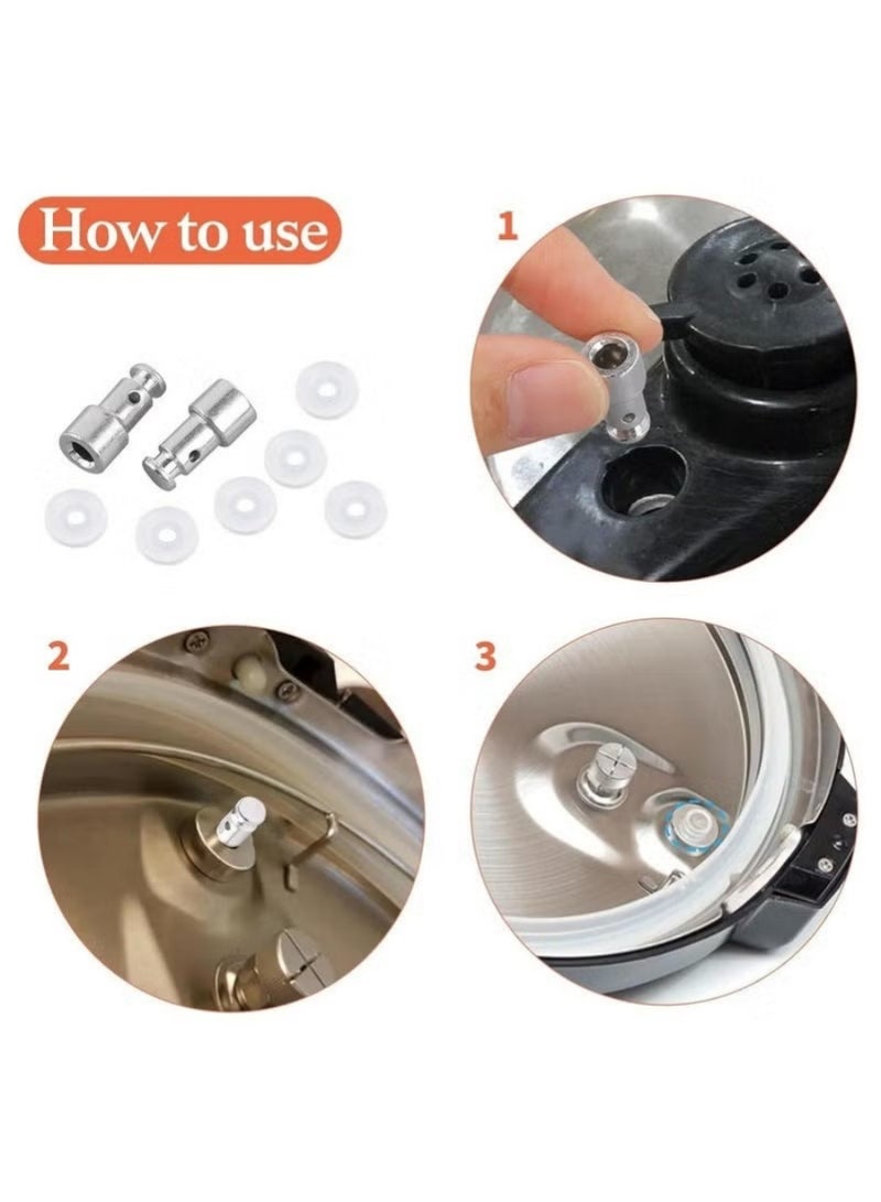 2 Pieces Universal Replacement Floater Valve with 8 Silicone Gaskets Electric Pressure Cooker Parts Pressure Pot Replacement Accessories - Image 2