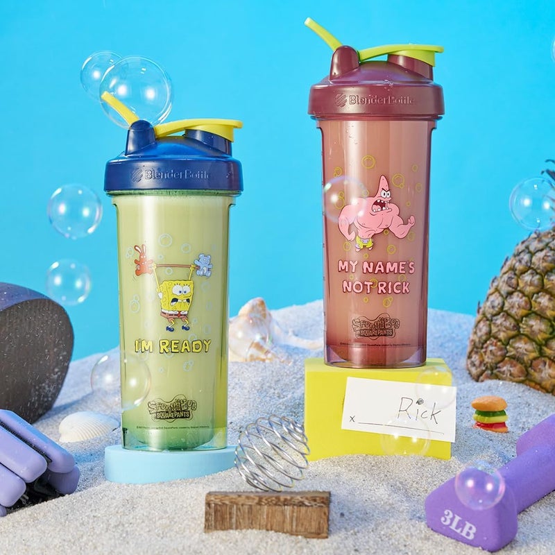 BlenderBottle زجاجة خلط بلندر بوتل سبونجبوب برو سيريز مثالية لمخفوقات البروتين وما قبل التمرين 28 أونصة زرقاء أنا جاهز - Image 5
